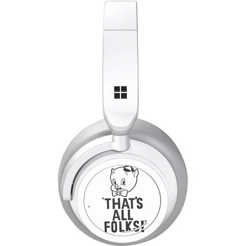 Looney Tunes Porky Thats All Folks Grid Surface Headphones Skin